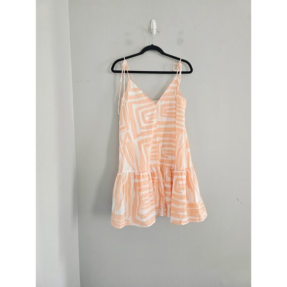Anthropologie Maeve Peach Geo Line Design S NWT - Picture 3 of 5